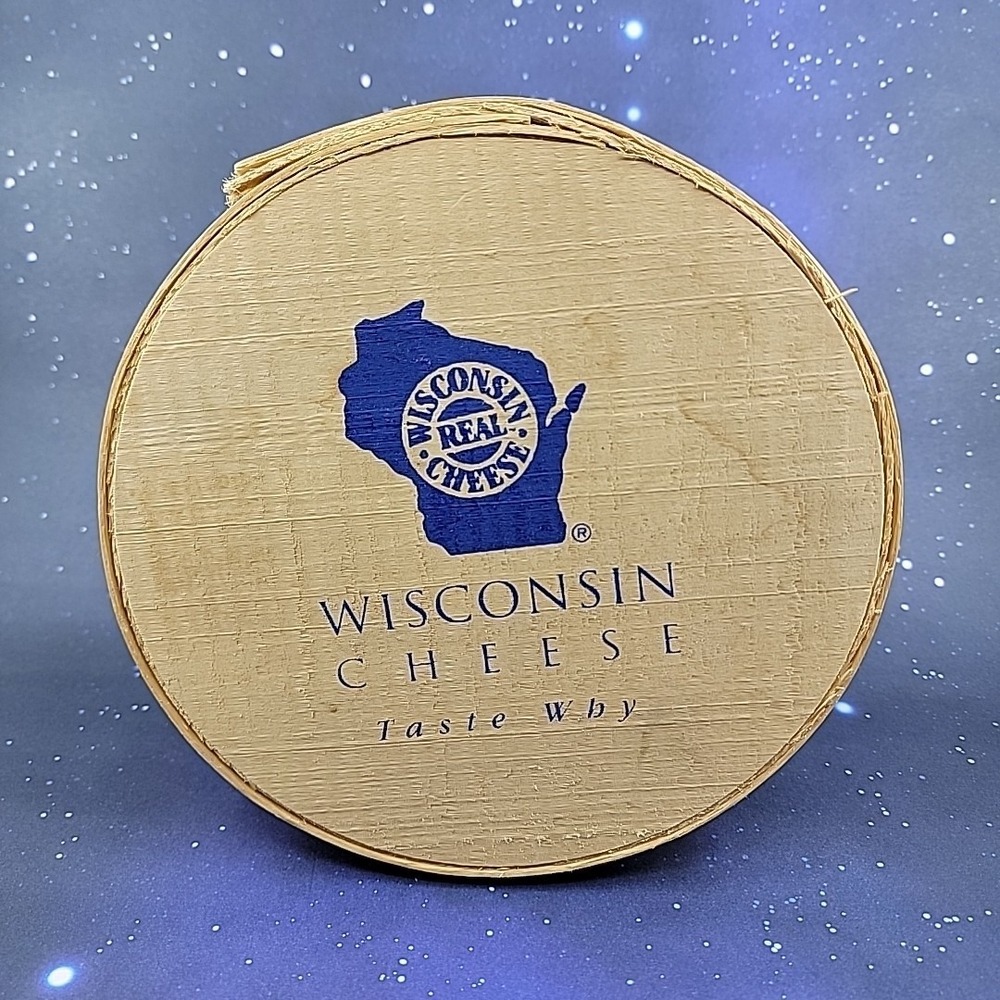 Authentic Wooden Wisconsin Cheese Box  Dufeck Made In WI USA‎ 8" Diameter